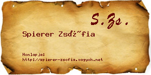 Spierer Zsófia névjegykártya